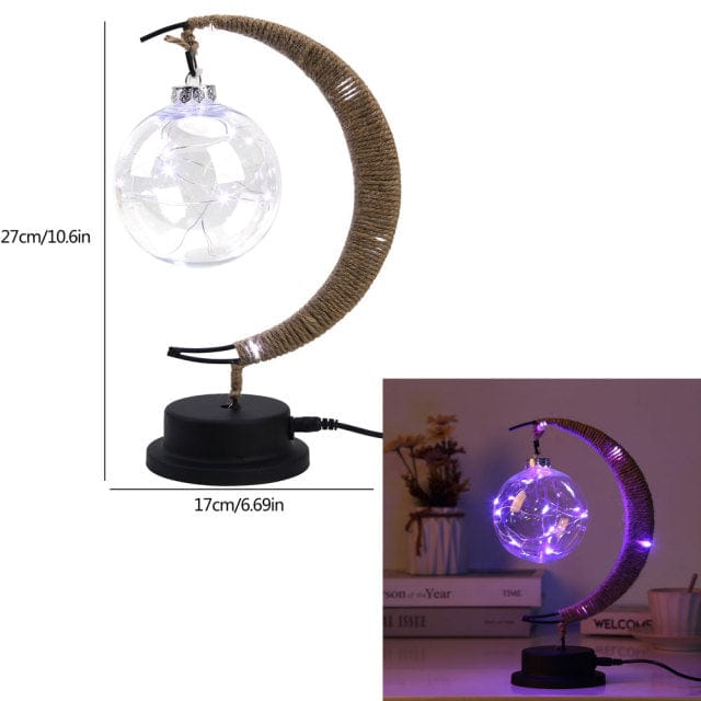 Junips | Rayvia Lunar Lamp - Half Moon LED Light with Glass Globe for Cozy Atmosphere