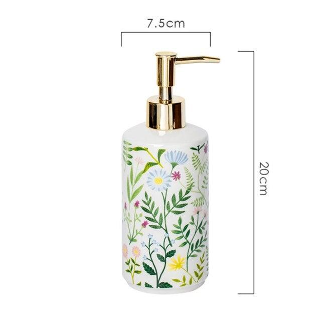 Junips | Soap dispenser made of ceramic with floral design
