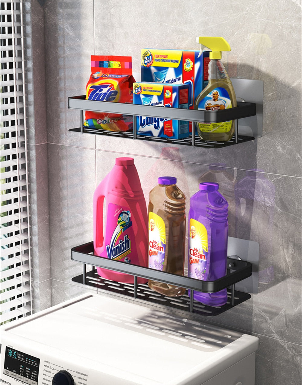 Junips | Metal Suction Cup Bathroom Shelves