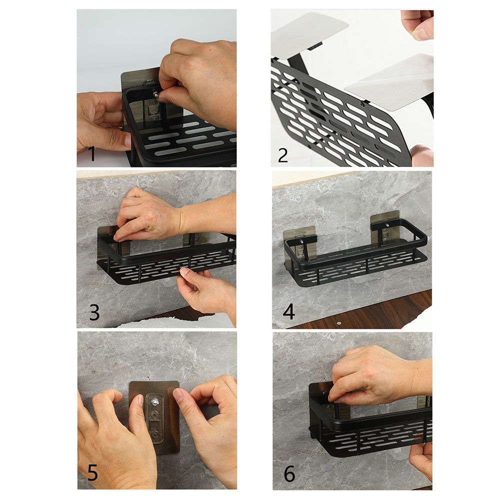 Junips | Metal Suction Cup Bathroom Shelves