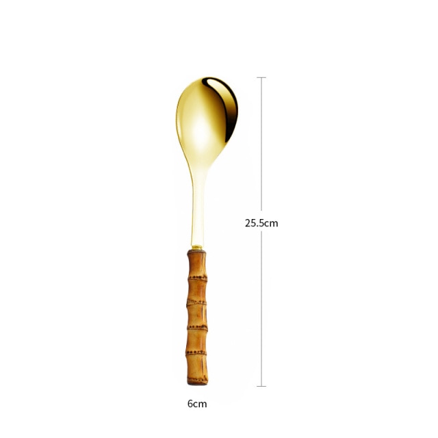 Junips | Bamboo Handle Salad Serving Cutlery Kitchen Accessories
