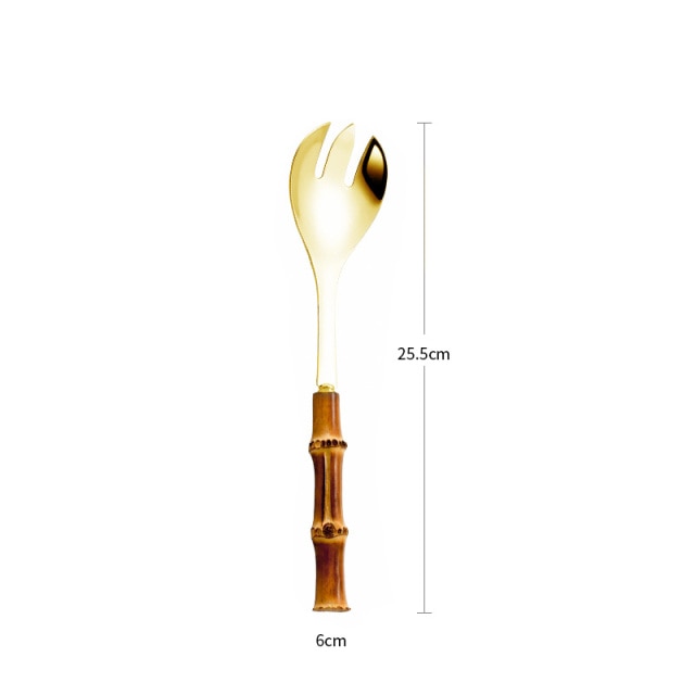 Junips | Bamboo Handle Salad Serving Cutlery Kitchen Accessories