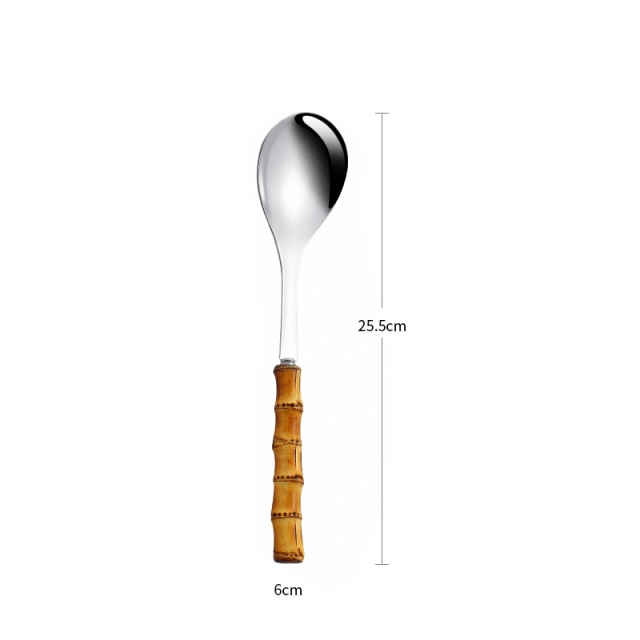 Junips | Bamboo Handle Salad Serving Cutlery Kitchen Accessories