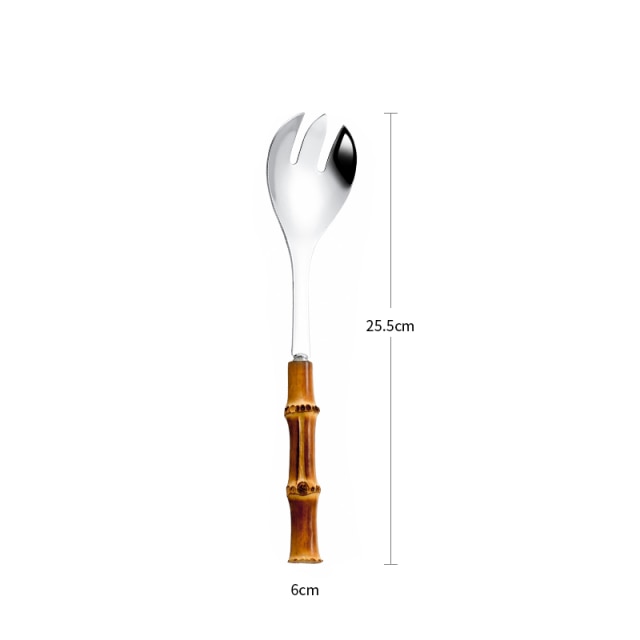 Junips | Bamboo Handle Salad Serving Cutlery Kitchen Accessories