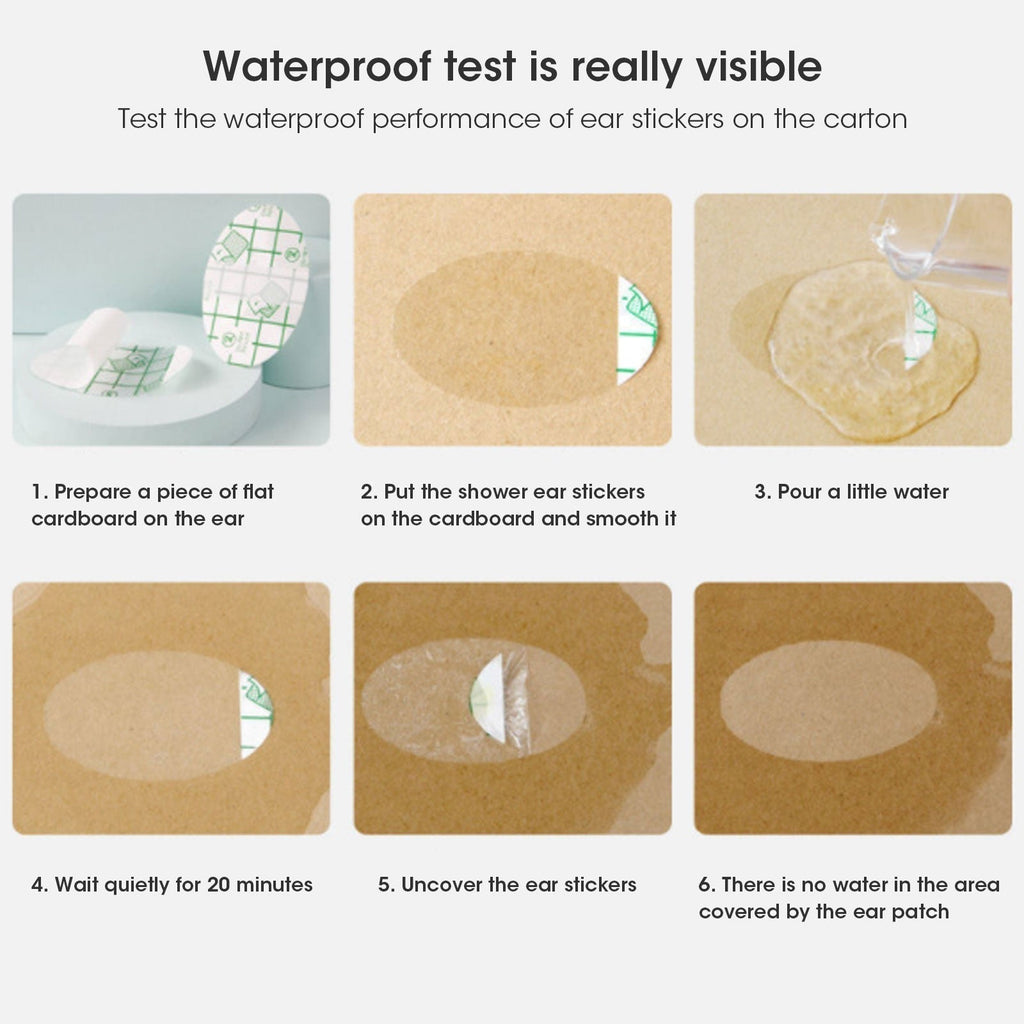 Junips | Disposable Waterproof Swimming Ear Covers | Antibacterial PU Membrane Adhesive Patches | Infant & Adult Multi-Pack