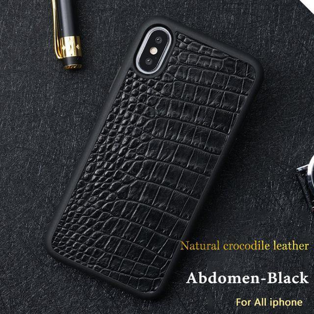 Junips | Real Handmade Crocodile Tail Back Abdomen Leather IPhone Case