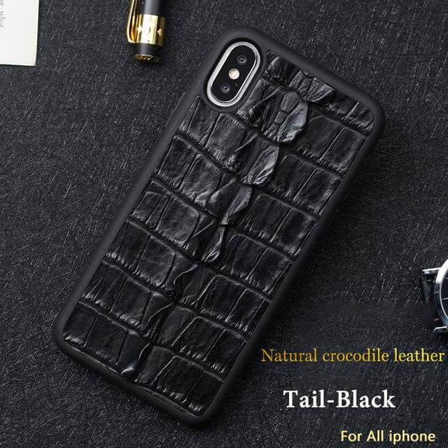 Junips | Real Handmade Crocodile Tail Back Abdomen Leather IPhone Case