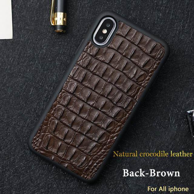 Junips | Real Handmade Crocodile Tail Back Abdomen Leather IPhone Case