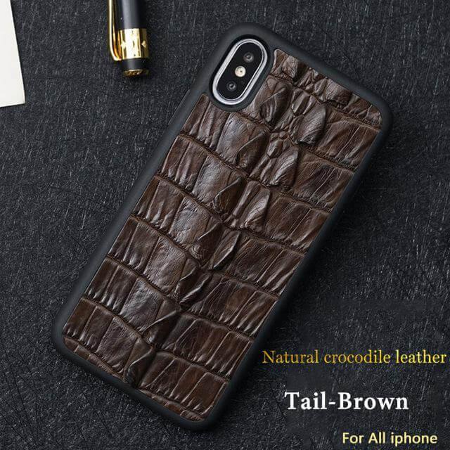 Junips | Real Handmade Crocodile Tail Back Abdomen Leather IPhone Case