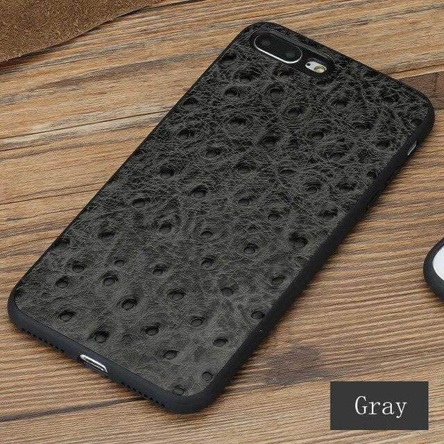 Junips | Genuine Leather Ostrich Skin Texture Iphone Cases