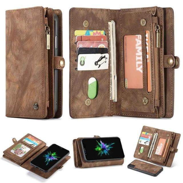 Junips | Detachable Genuine Leather Magnetic Flip Cover Phone Case