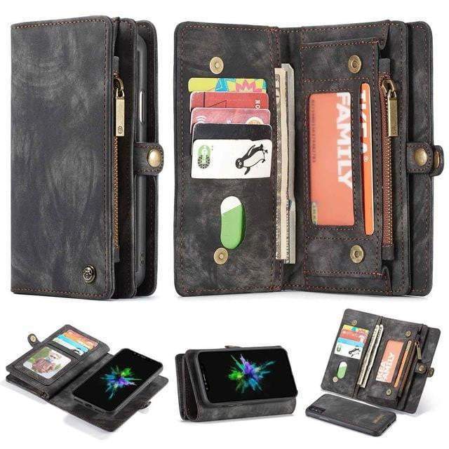 Junips | Detachable Genuine Leather Magnetic Flip Cover Phone Case