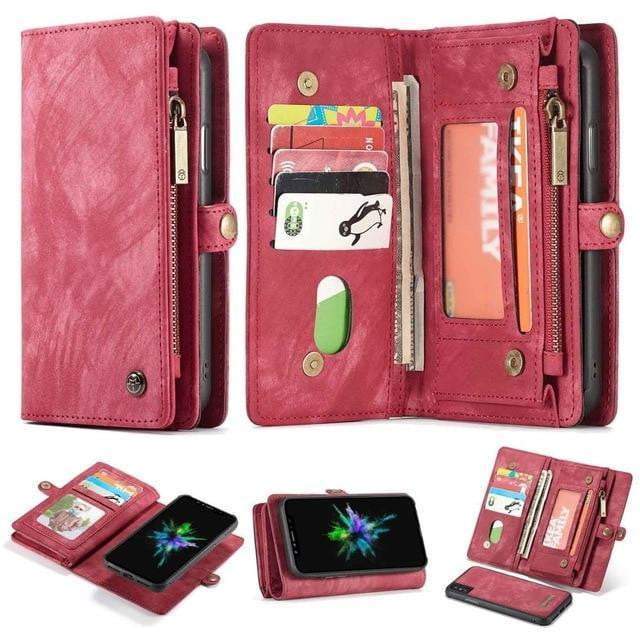 Junips | Detachable Genuine Leather Magnetic Flip Cover Phone Case