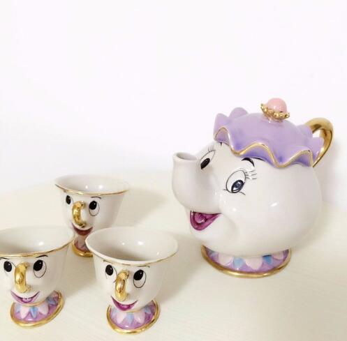 Junips | Limited Cartoon Beauty and the Beast Bone China Cup Tea Set Mrs. Potts and Chips Teapot Coffee Cups Set