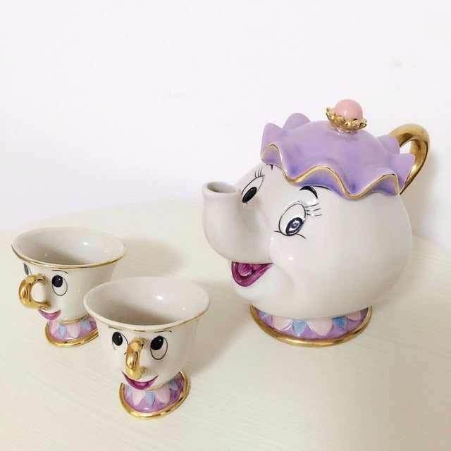 Junips | Limited Cartoon Beauty and the Beast Bone China Cup Tea Set Mrs. Potts and Chips Teapot Coffee Cups Set