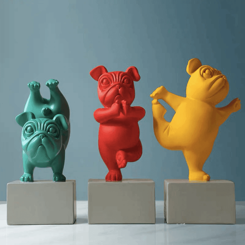 Junips | Resin Abstract Yoga Bulldog Figurine