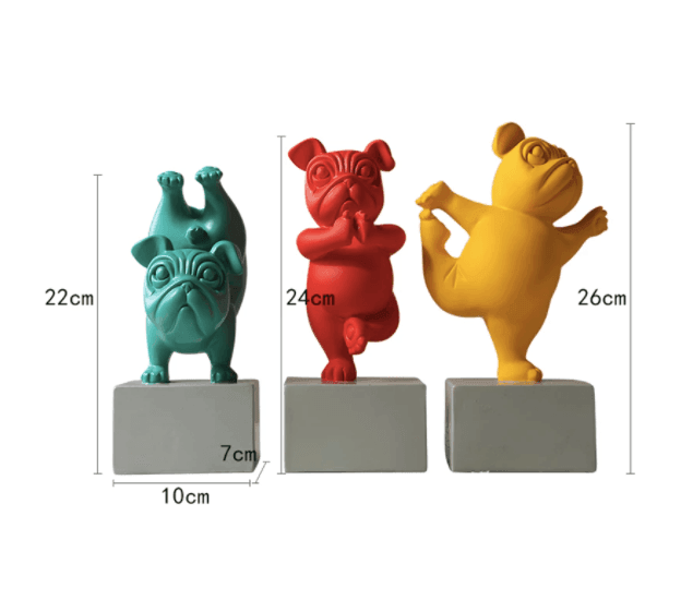 Junips | Resin Abstract Yoga Bulldog Figurine