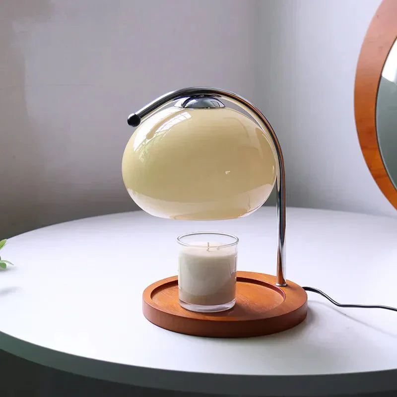 Junips | Glass table lamp in retro style with stand