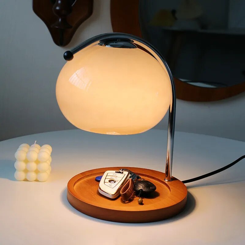 Junips | Glass table lamp in retro style with stand