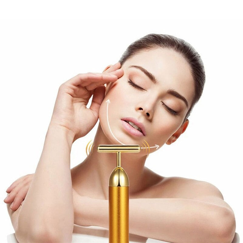 Junips | Energy 24K Gold T Beauty Bar Facial Roller Massager
