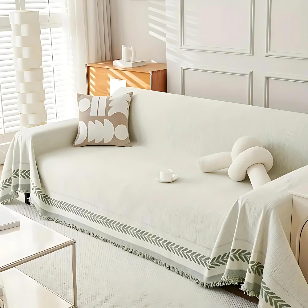 Junips | Rustic Cotton Tassel Sofa Cover