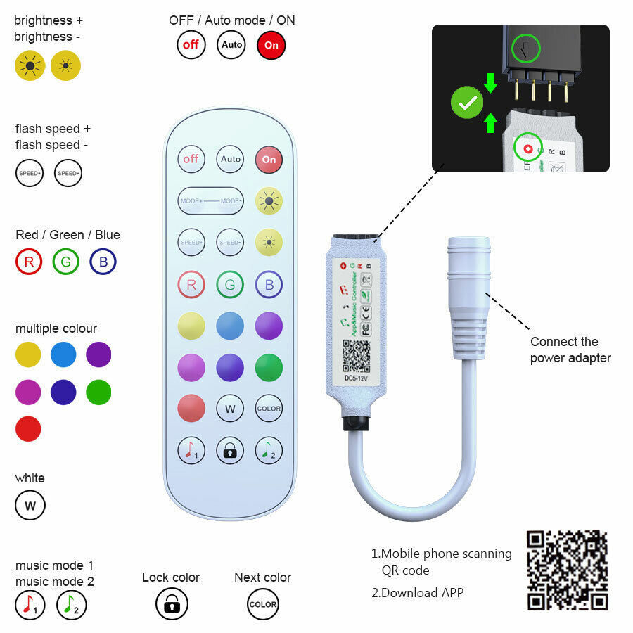 Junips | LED Light Strip, 30 m, 15 m, Music Synchronization, Bluetooth, 5050, RGB Ambient Light with Remote Control