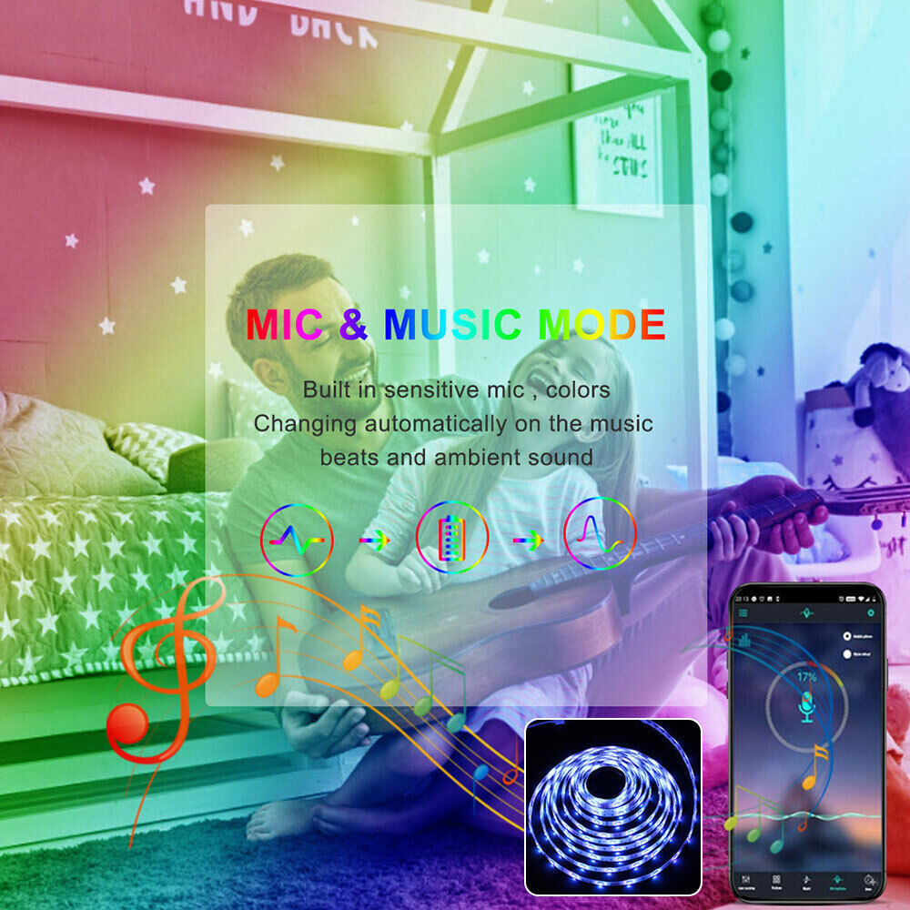Junips | LED Light Strip, 30 m, 15 m, Music Synchronization, Bluetooth, 5050, RGB Ambient Light with Remote Control