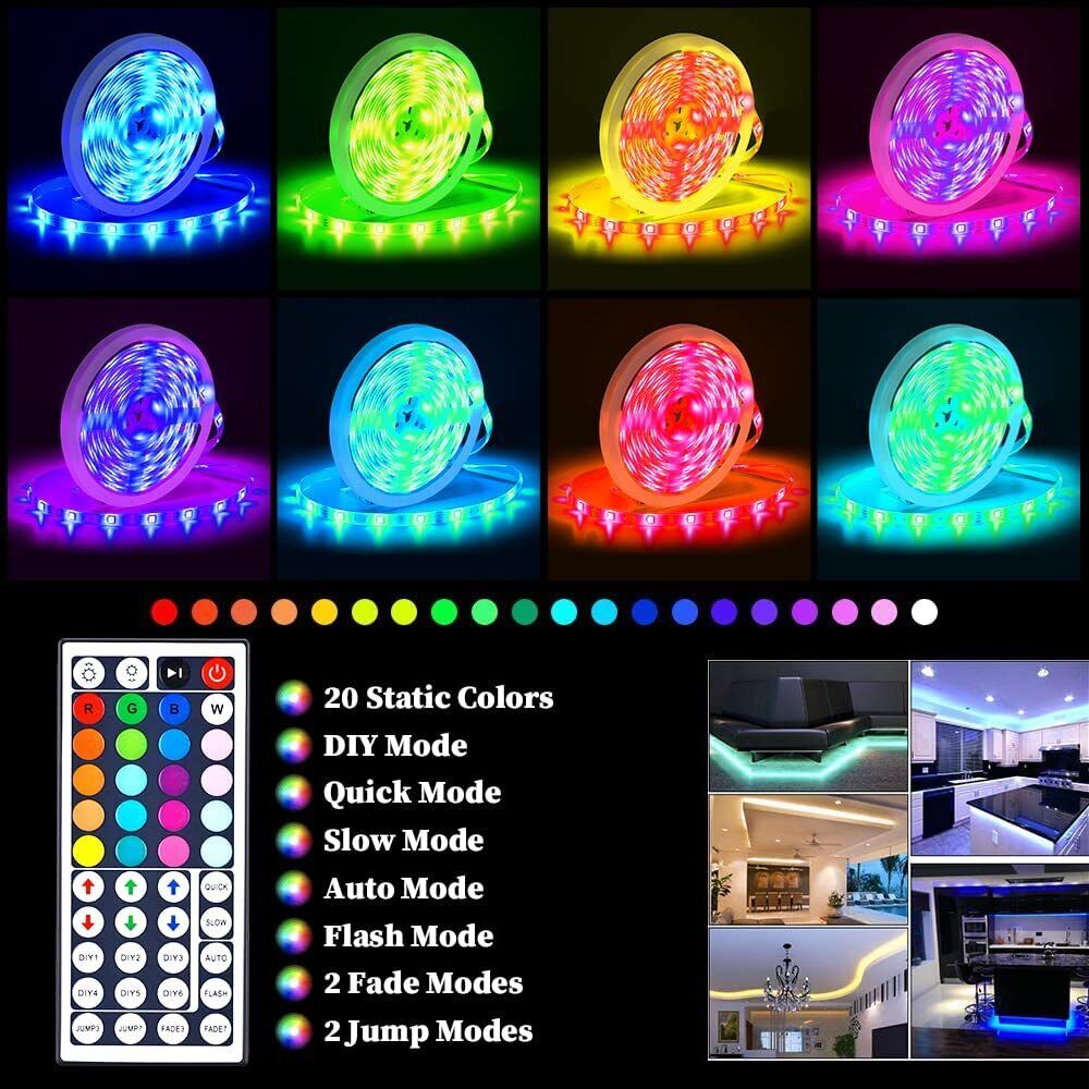 Junips | LED Light Strip, 30 m, 15 m, Music Synchronization, Bluetooth, 5050, RGB Ambient Light with Remote Control