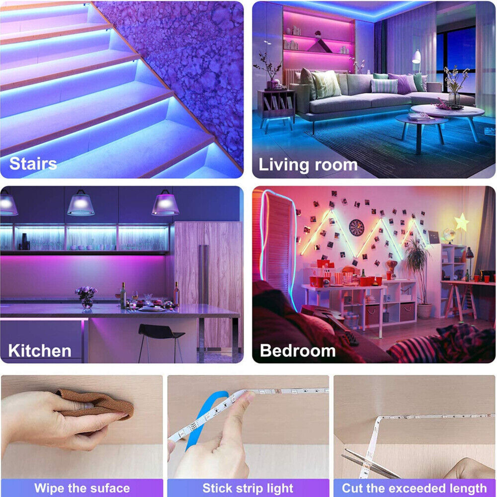 Junips | LED Light Strip, 30 m, 15 m, Music Synchronization, Bluetooth, 5050, RGB Ambient Light with Remote Control