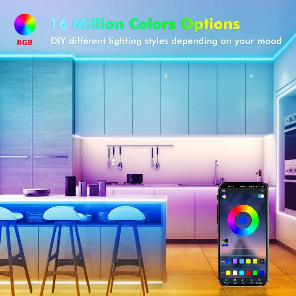 Junips | LED Light Strip, 30 m, 15 m, Music Synchronization, Bluetooth, 5050, RGB Ambient Light with Remote Control