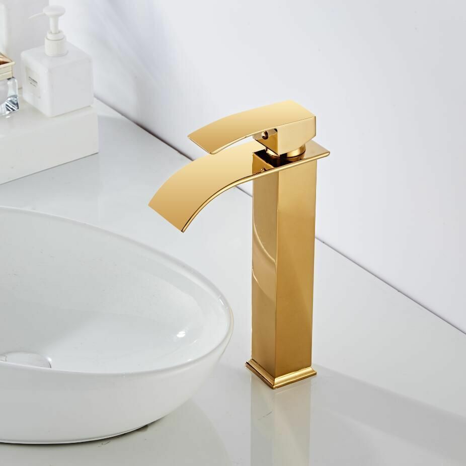 Junips | Vanity faucet waterfall faucet brass vanity faucet mixer tap