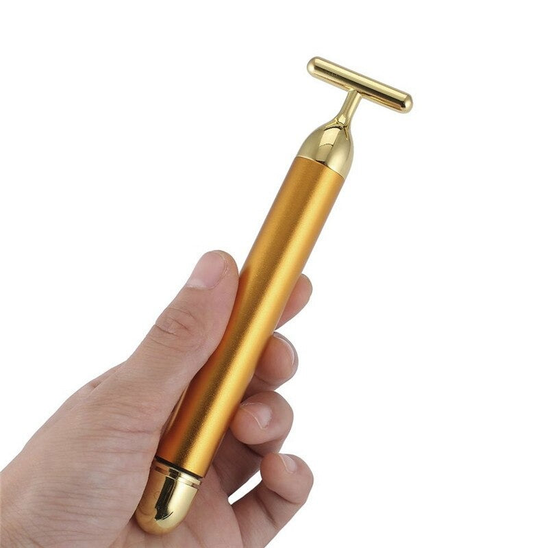 Junips | Energy 24K Gold T Beauty Bar Facial Roller Massager