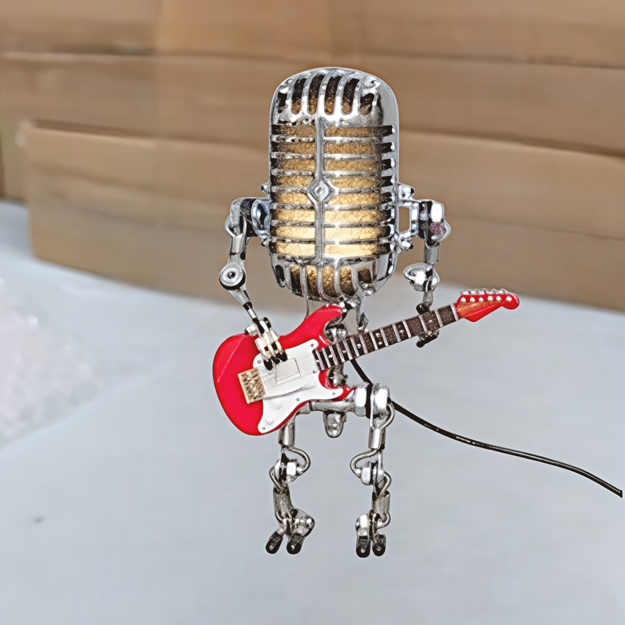 Junips | Table Lamp Robot Sculpture Metal Guitar Light