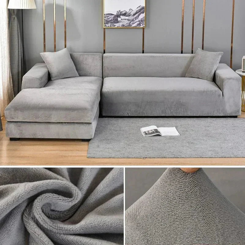 Junips | Samtlux Velvet Sofa Cover – Elegant Stretch Fit for Luxurious Comfort and Protection
