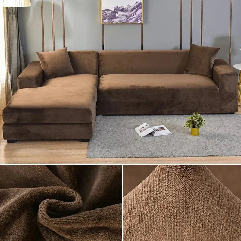 Junips | Samtlux Velvet Sofa Cover – Elegant Stretch Fit for Luxurious Comfort and Protection