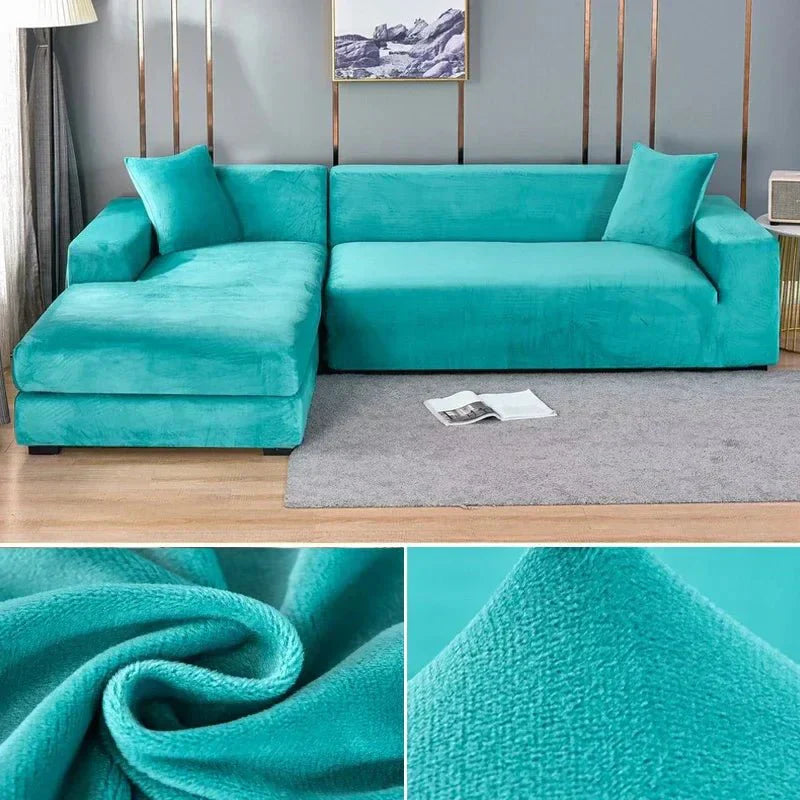 Junips | Samtlux Velvet Sofa Cover – Elegant Stretch Fit for Luxurious Comfort and Protection