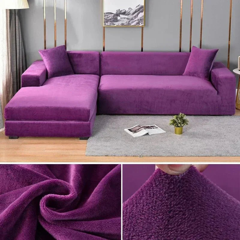 Junips | Samtlux Velvet Sofa Cover – Elegant Stretch Fit for Luxurious Comfort and Protection