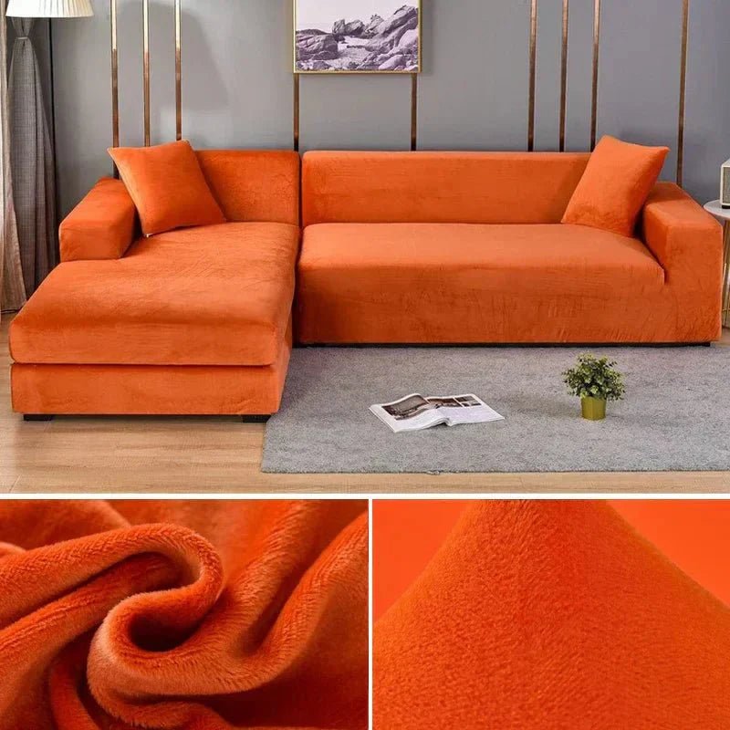 Junips | Samtlux Velvet Sofa Cover – Elegant Stretch Fit for Luxurious Comfort and Protection