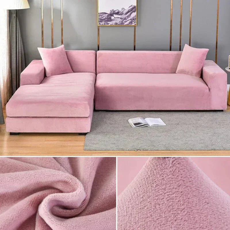 Junips | Samtlux Velvet Sofa Cover – Elegant Stretch Fit for Luxurious Comfort and Protection
