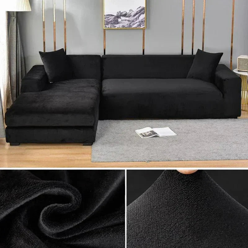 Junips | Samtlux Velvet Sofa Cover – Elegant Stretch Fit for Luxurious Comfort and Protection