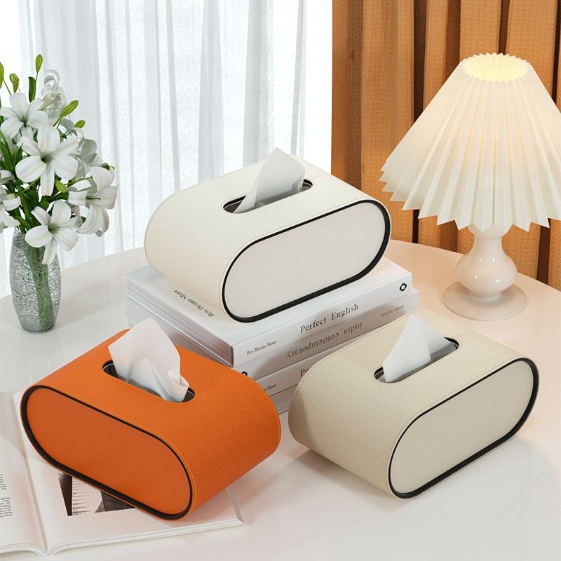 Junips | Tissue box - Oval Elegance - Leather design - Functional & Stylish