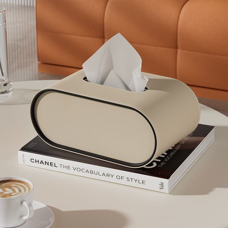 Junips | Tissue box - Oval Elegance - Leather design - Functional & Stylish