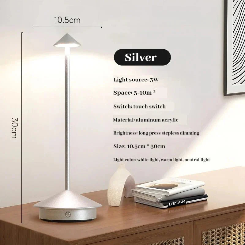 Junips | Elegant rechargeable metallic table lamp