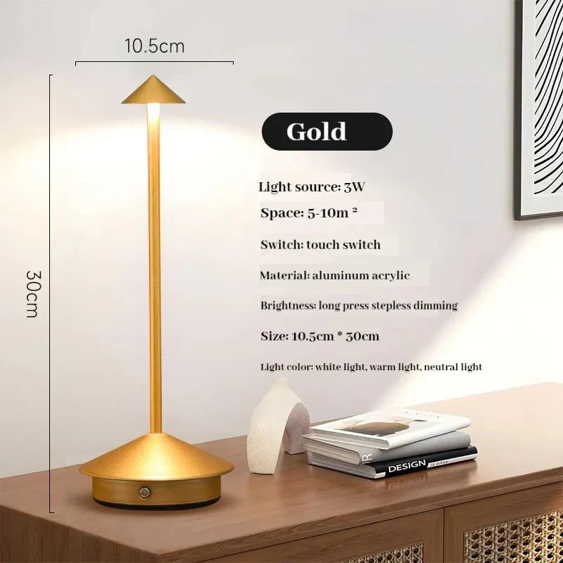 Junips | Elegant rechargeable metallic table lamp