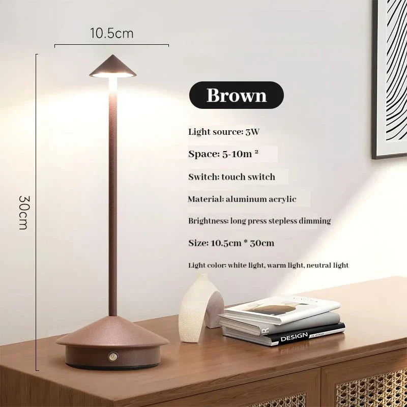 Junips | Elegant rechargeable metallic table lamp