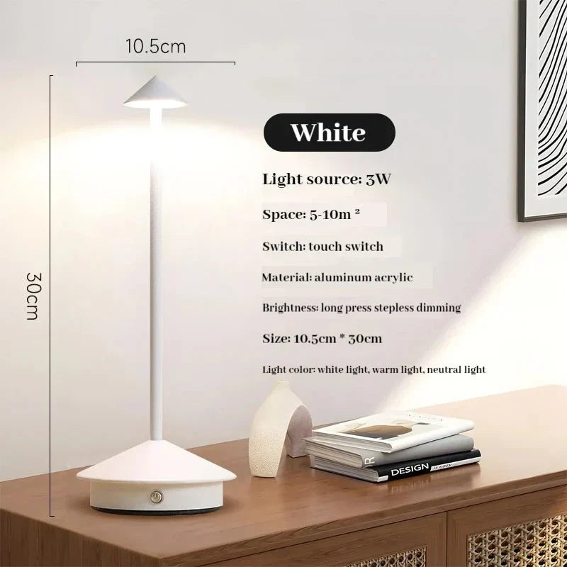 Junips | Elegant rechargeable metallic table lamp