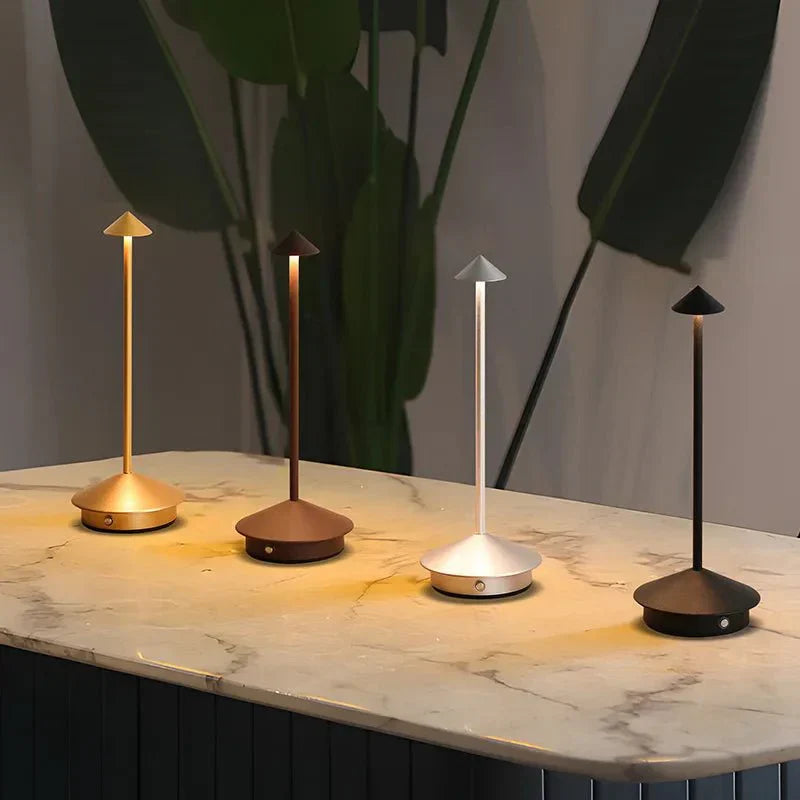 Junips | Elegant rechargeable metallic table lamp