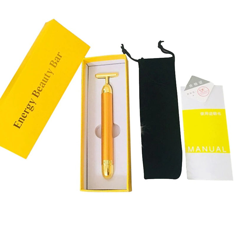 Junips | Energy 24K Gold T Beauty Bar Facial Roller Massager
