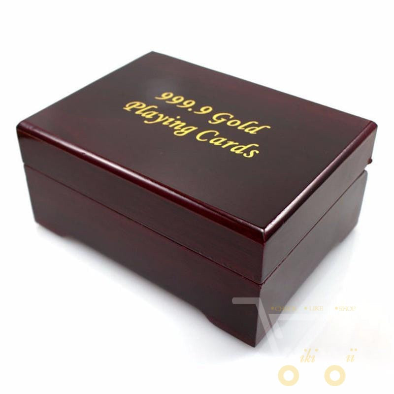 Junips | 24K Gold Plated Playing Card with Wood - Style Box