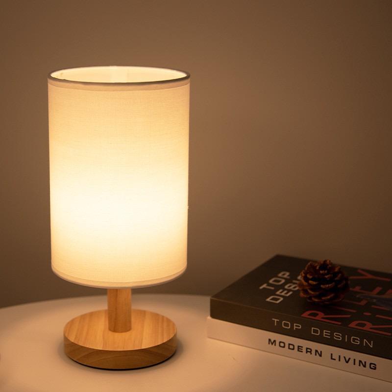 Junips | Table Lamp Natural Wood Fabric Dimmable Light